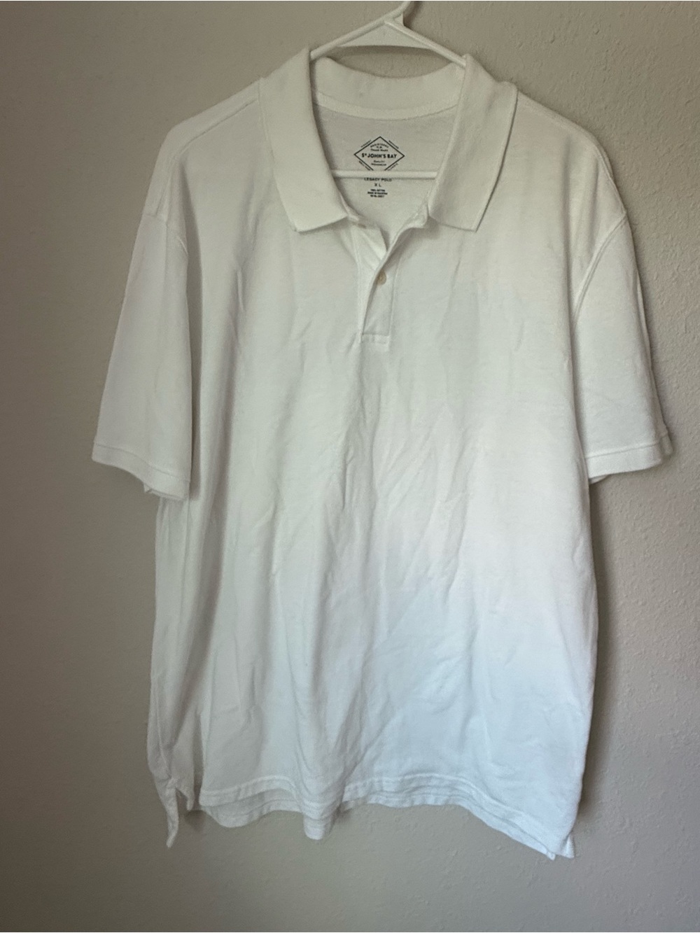 St. John's Bay White Short Sleeve Polo